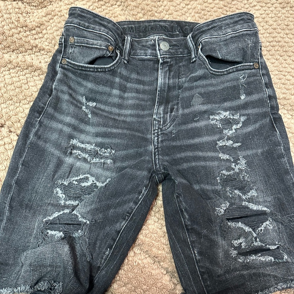 American Eagle Distressed Black Jeans